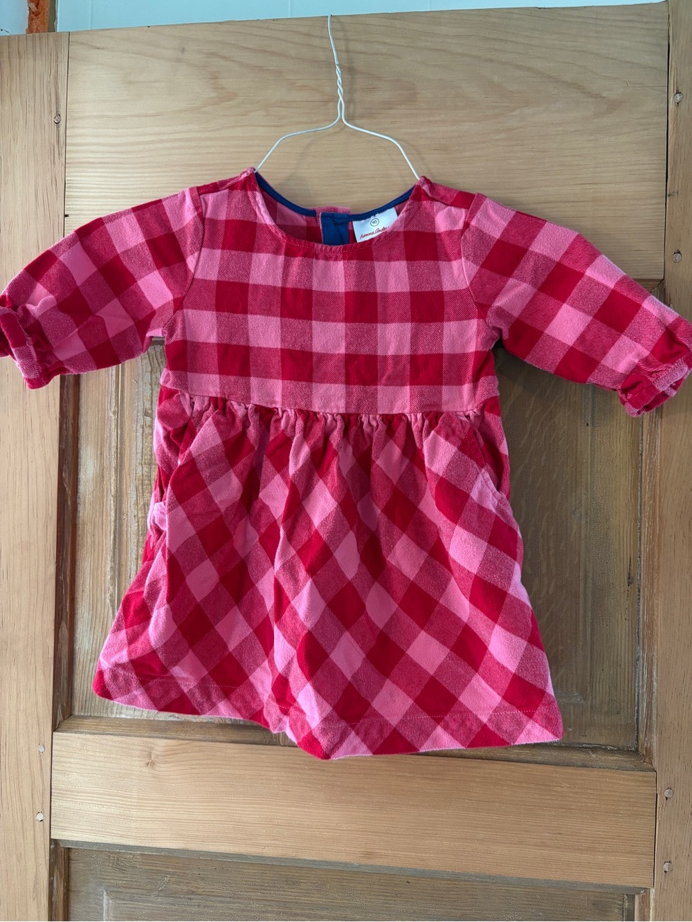 Kids Red Pink Plaid Cotton Dress - Classic Check Pattern - Hanna Anderson